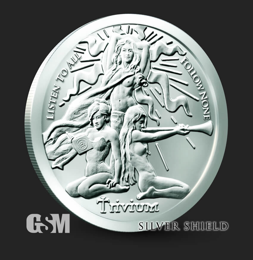 2023 - 1 oz .999 Fine Silver Round Silver Shield Trivium Girls Silver BACKORDER