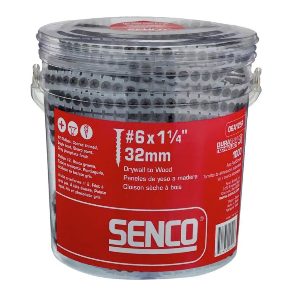 SENCO 06A125P (1000/PK) #6 1.25" Drywall Screw - Gray Phosphate New