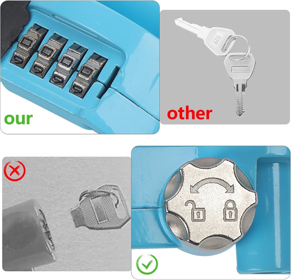 Blue Trailer Hitch Lock (with Combination Lock) Adjustable Storage