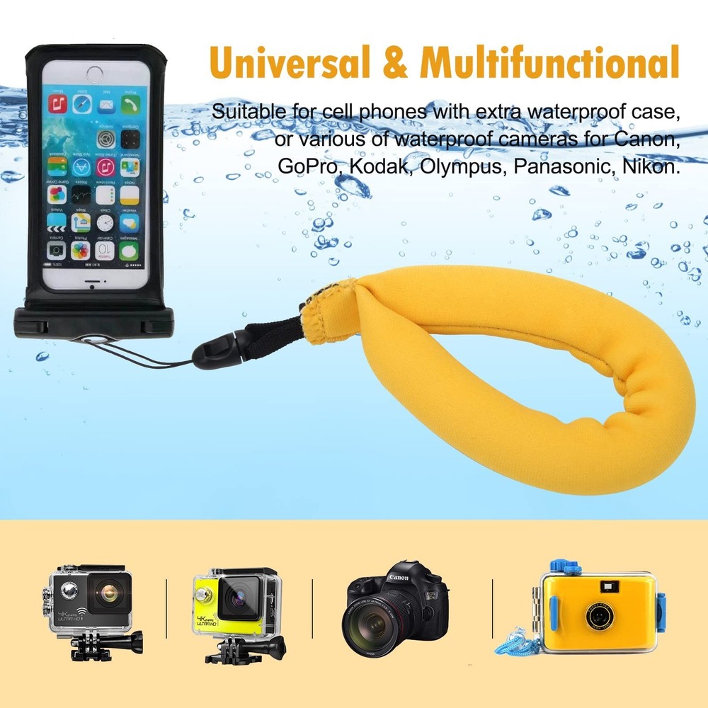 4PCS Waterproof Camera Floats, Floating Camera Strap Float Strap for Underwat...