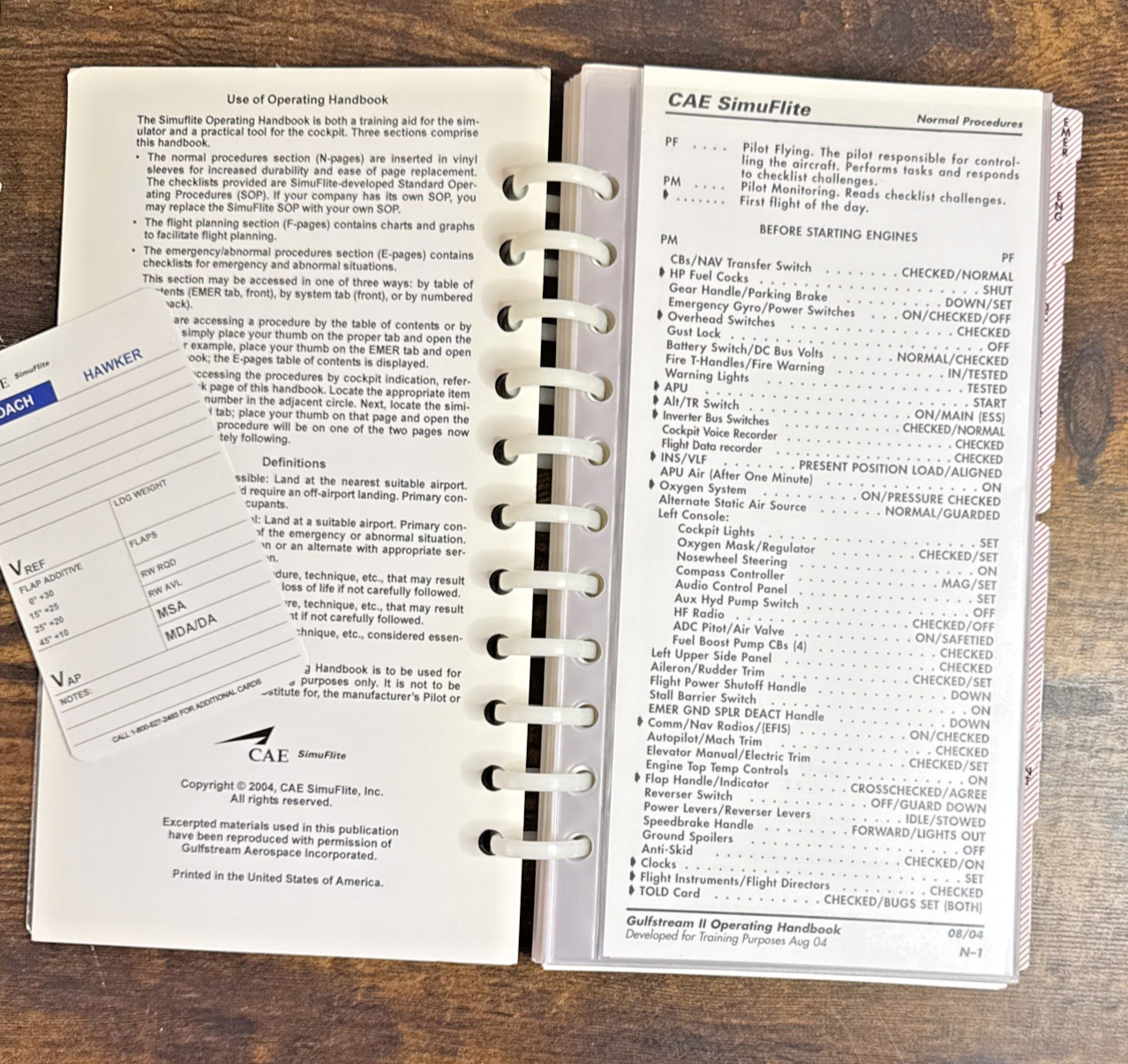 CAE SimuFlite Gulfstream II Operating Handbook