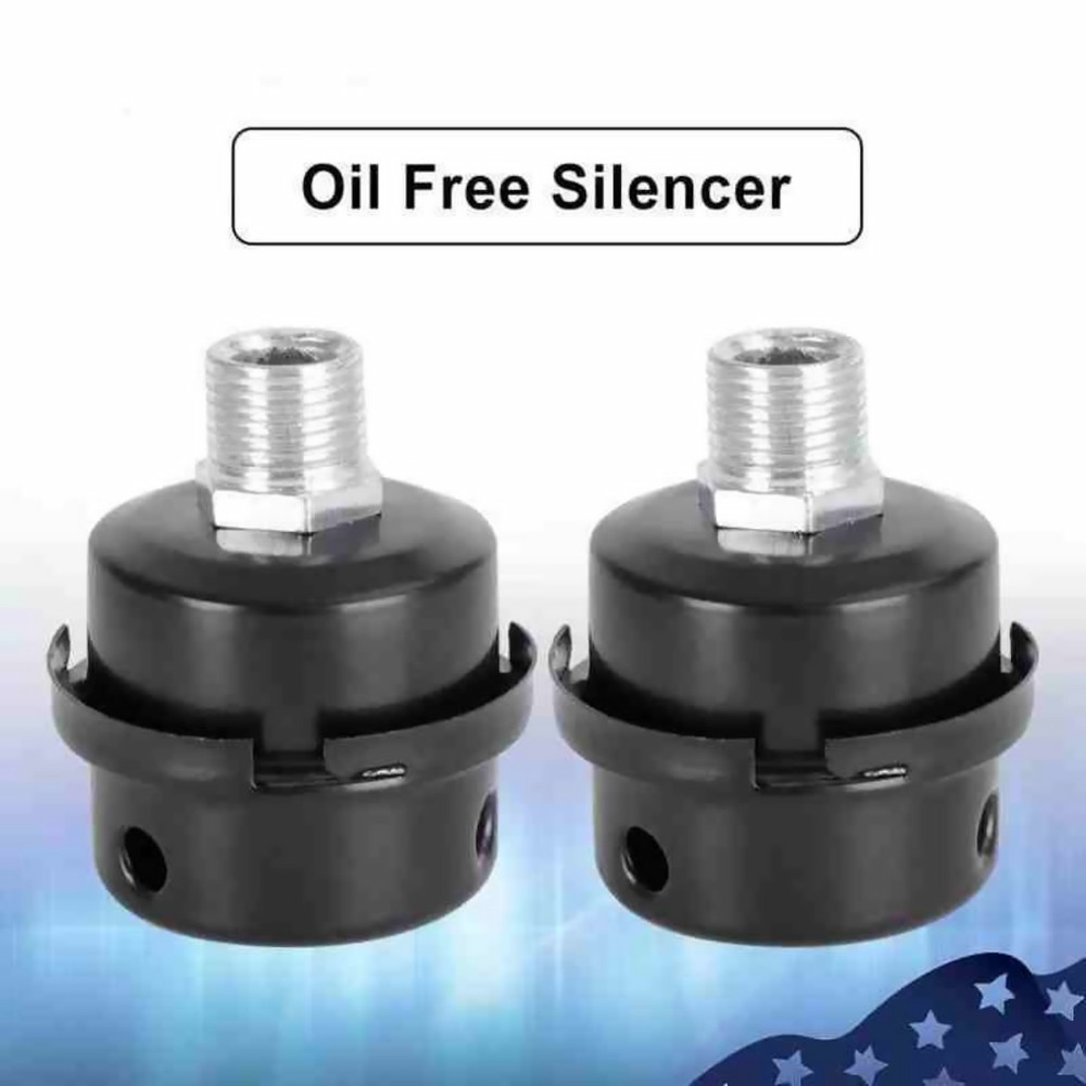 2pcs 1/2" 20mm Screw Thread Noise Filter Muffler Replacement for Air Compressor