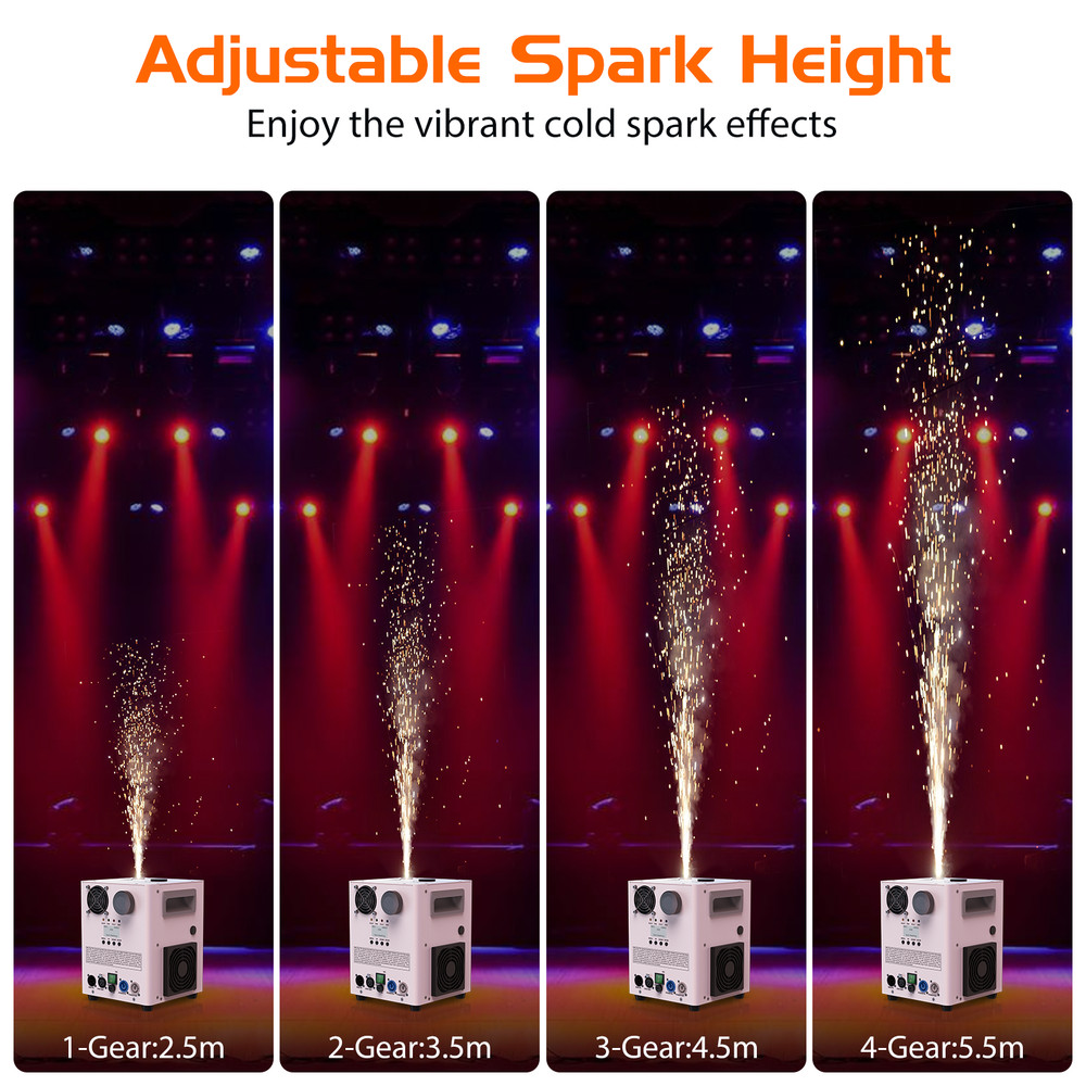 1200W Cold Spark Machine Firework Stage Effect Machine DMX Party Event w/ Remote