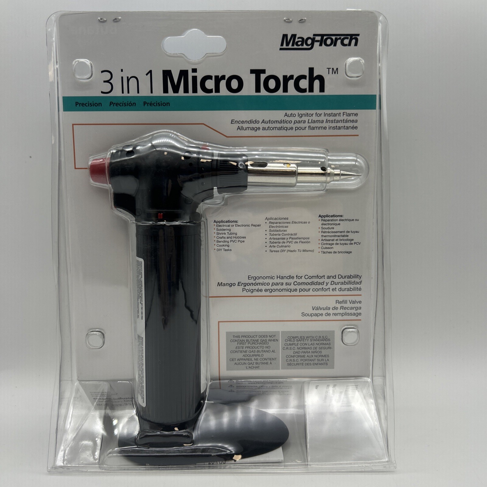 NEW Mag-Torch Butane Tabletop Micro Torch MT780 Microsoplete Trigger Start