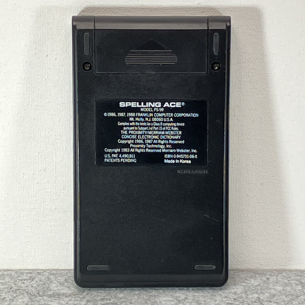 Franklin Computer Corporation Spelling Ace: Model PS-99 Electronic Handheld