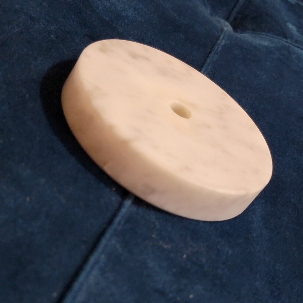 Maitland Smith Marble Stone Globe Solid White Gold With Aftermarket Base