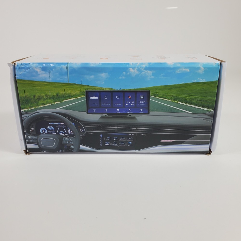 10.26" Carplay Android Auto Car Display w/ Dashcam and Backup Camera Touchscreen