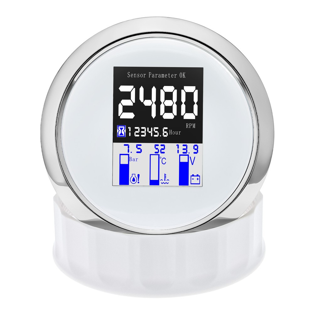 85MM NMEA 2000 Multi-function Gauge Tachometer Water Temp Oil Press Voltmeter
