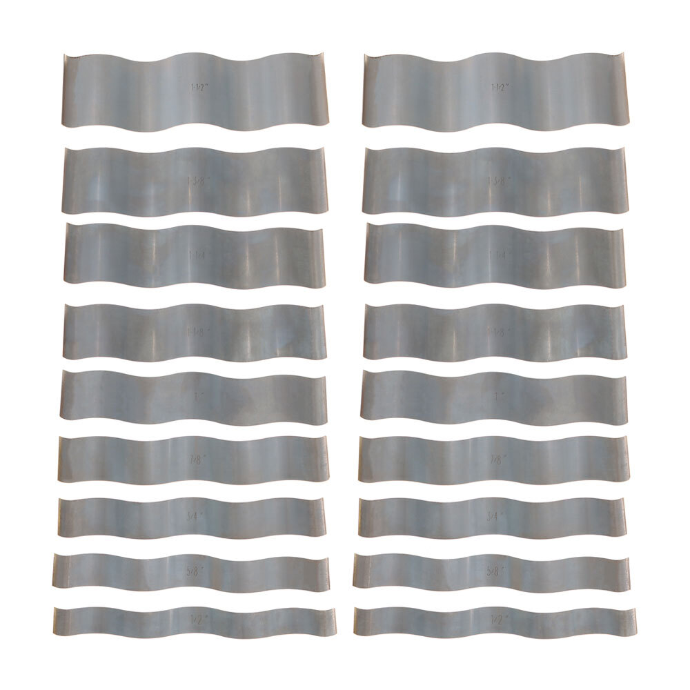9 Pair 1/8" Wavy Parallel Set Hardened Stainless Steel 0.0002"