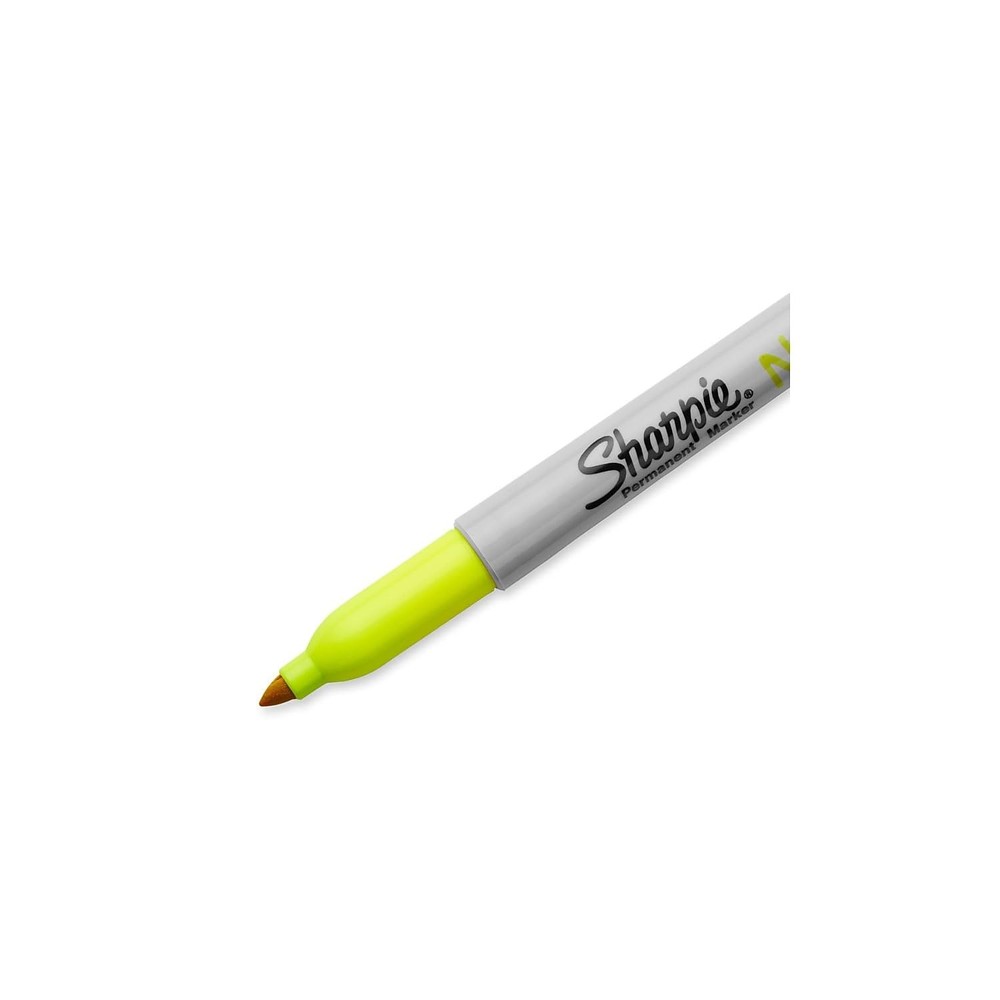 Sharpie Neon Yellow Permanent Marker Fine Point 1 Count USA Made