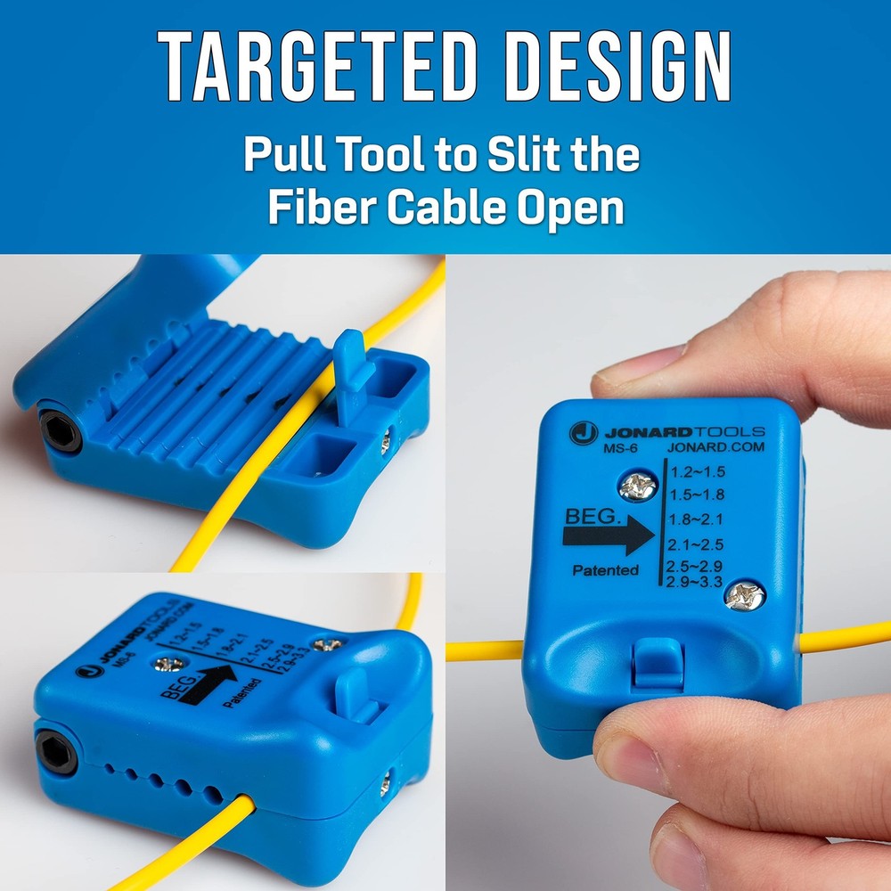 Jonard Tools MS-6 Mid Span Fiber Optic Cable Slitter (1.2 mm - 3mm) Slit Only