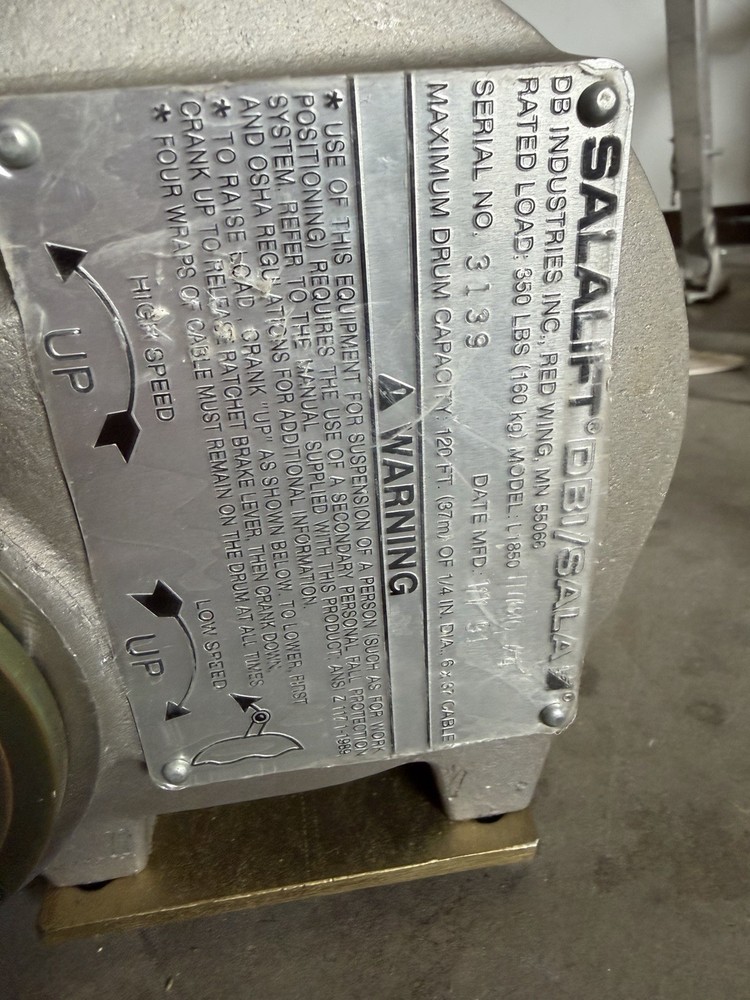 DBI SALA Resumatic Emergency Rescue Tripod System Winch Descent Controller