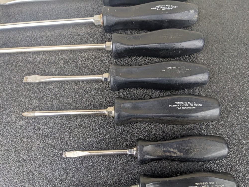 #bm597 Snap-On Tools USA Black Hard Handle Screwdriver Set SDD SDDP