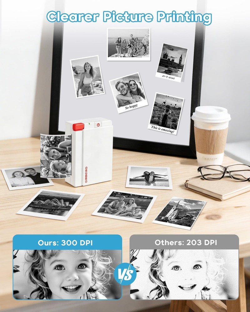 ORGBRO Sticker Printer Machine, X3 Mini Printer Print Pods Portable Thermal I...