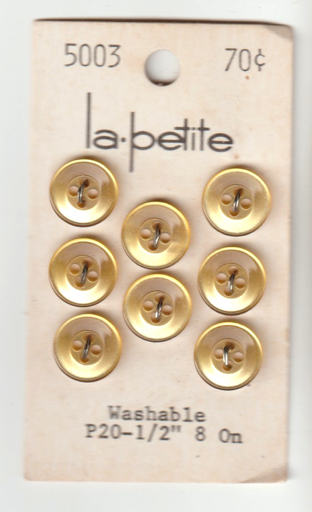 La Petite Buttons #5003 Yellow Size 13mm (1/2")