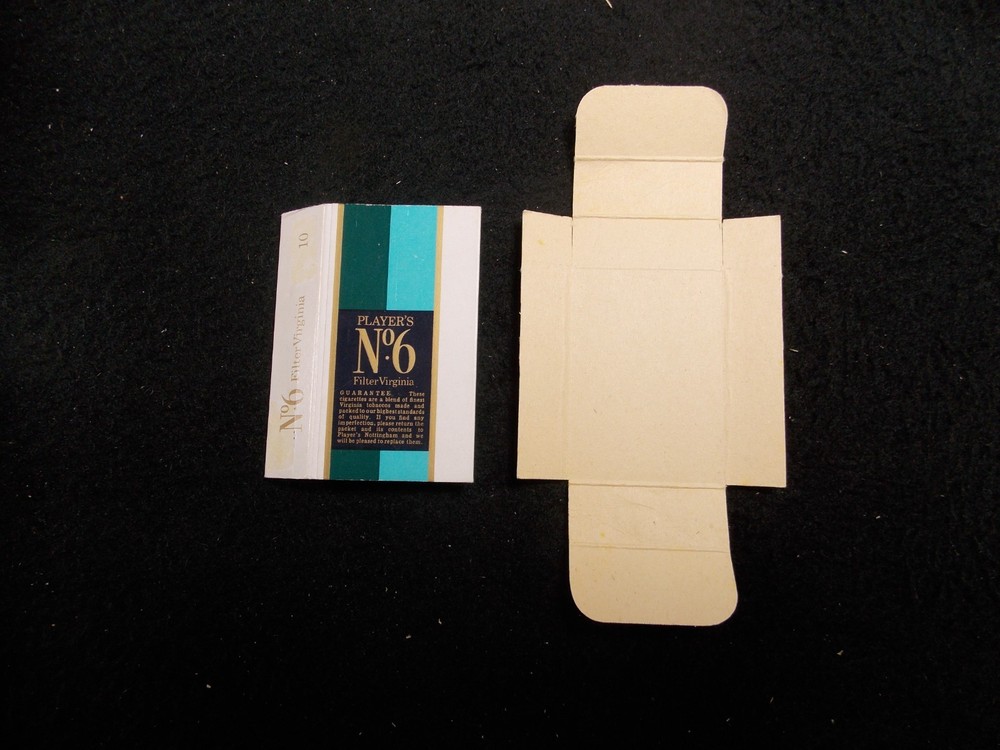 T2 Vintage Players No 6 Empty Cigarette Packet Box