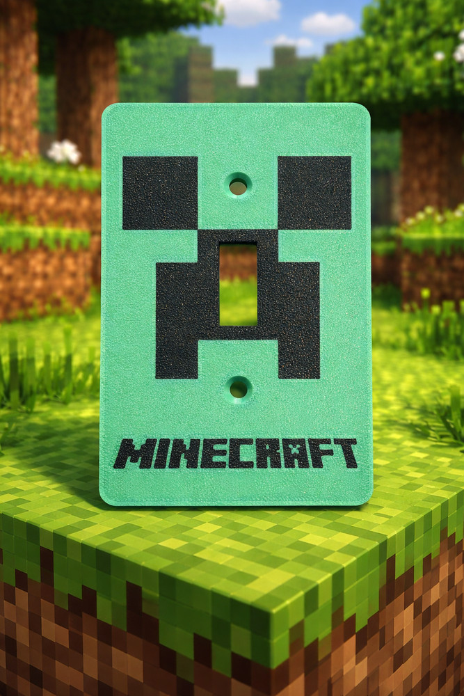 Minecraft Creeper Light Switch Cover | Gamer Wall Decor