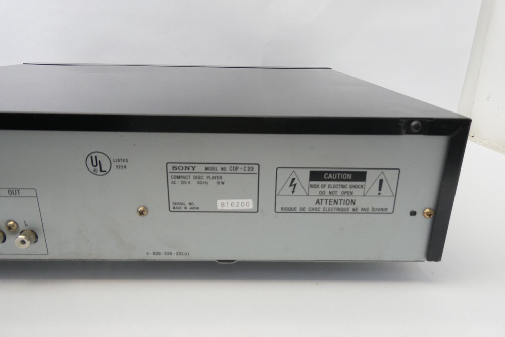 Sony Digital Filter Dual D/A Converter System 5 Disc Automatic CD Player CDP-C20