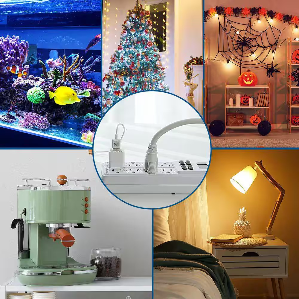 Mechanical Indoor Timer Power Strip with 8-Outlets, Countdown, Flat Plug, 6 Ft.