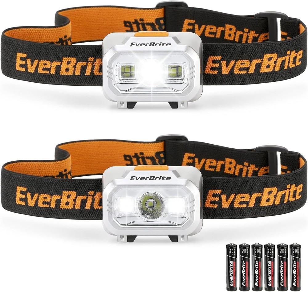 LED Headlamp 2 Pack Battery Powered 4 Mode Adjustable Waterproof Light