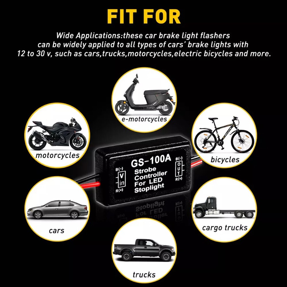 4 PCS Flash Strobe Controller Box Flasher Module for LED Brake Tail Stop Light