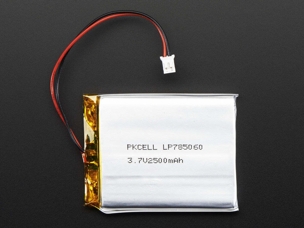 Adafruit Lithium Ion Polymer, 3.7V, 2500mAh