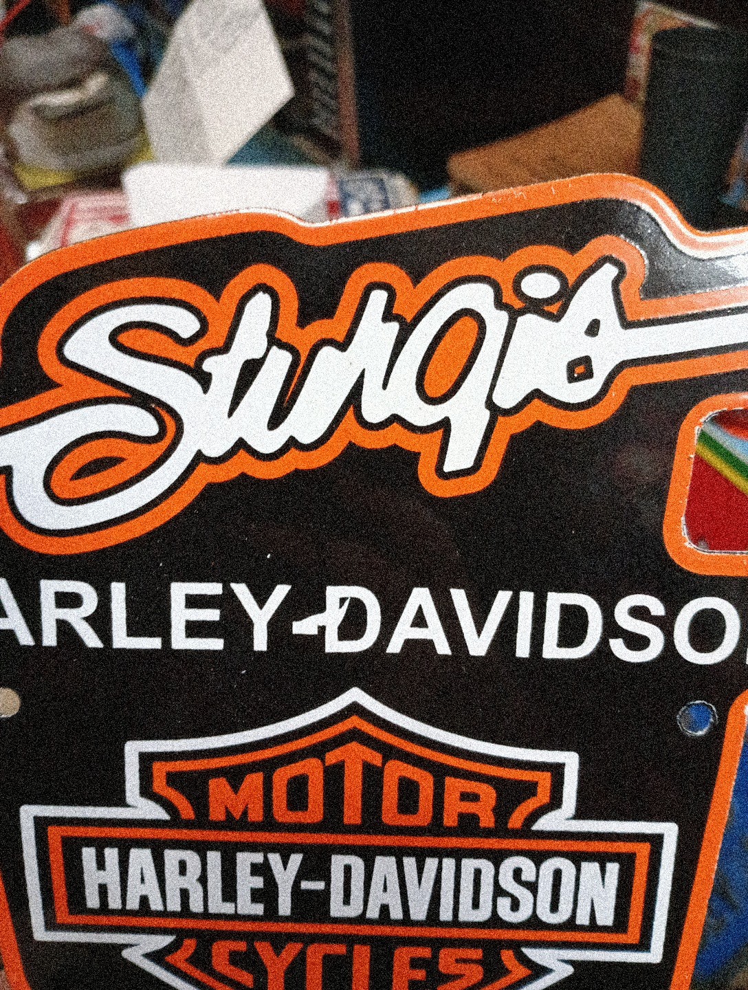 Porcelain Harley Davidson South Dakota Motorcycles Sign