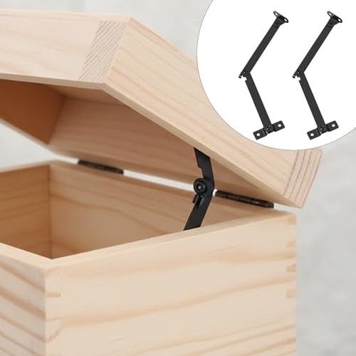2 PCS Lid Support Hinge, Rotatable Folding Lid Support Hinge Black Hinges for