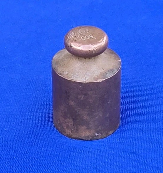 Vintage Solid Brass 500grm Balance Scale Paper Weight