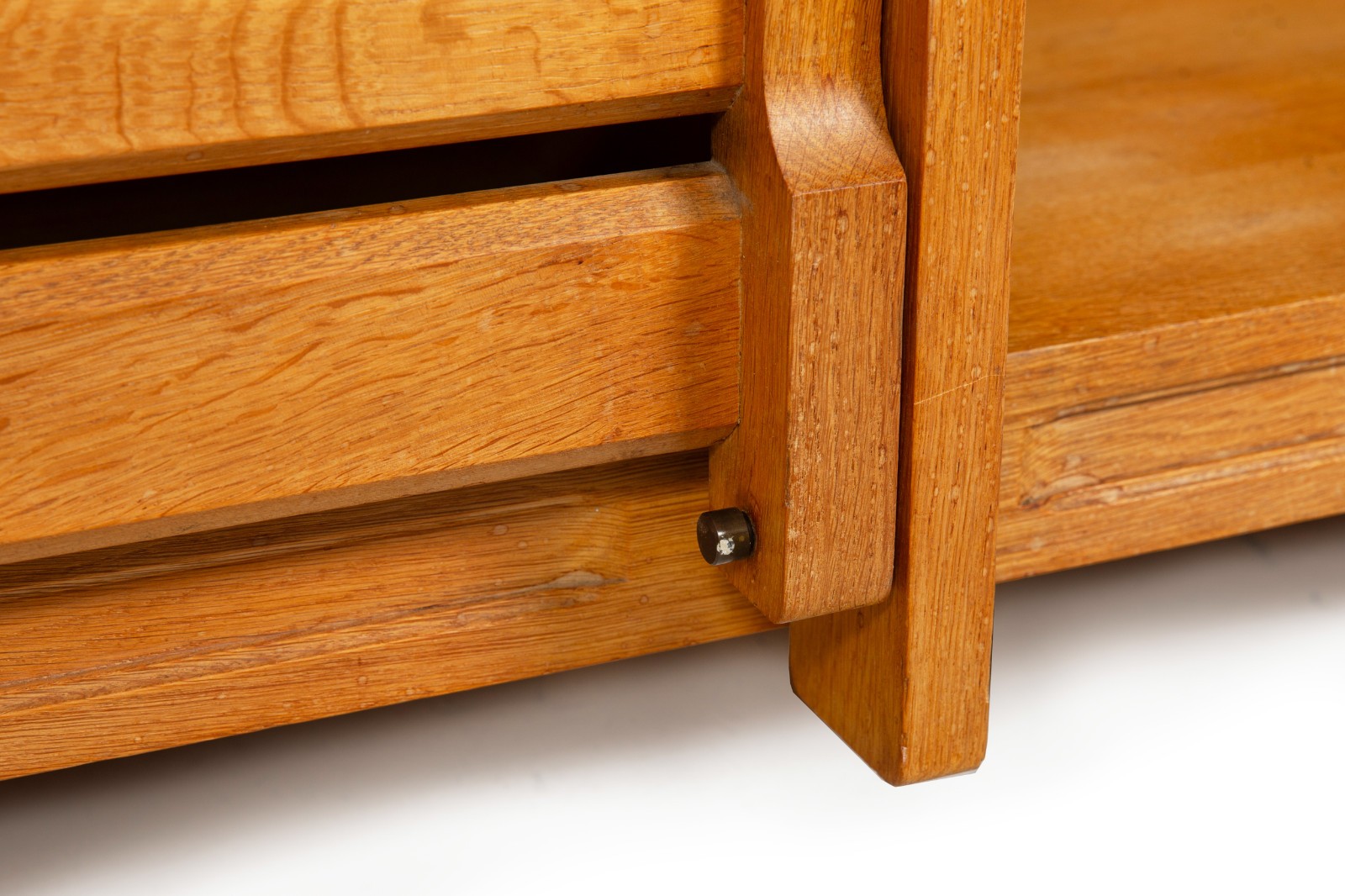 French Modernist Oak Bar Cabinet Bookshelf by Guillerme and Chambron