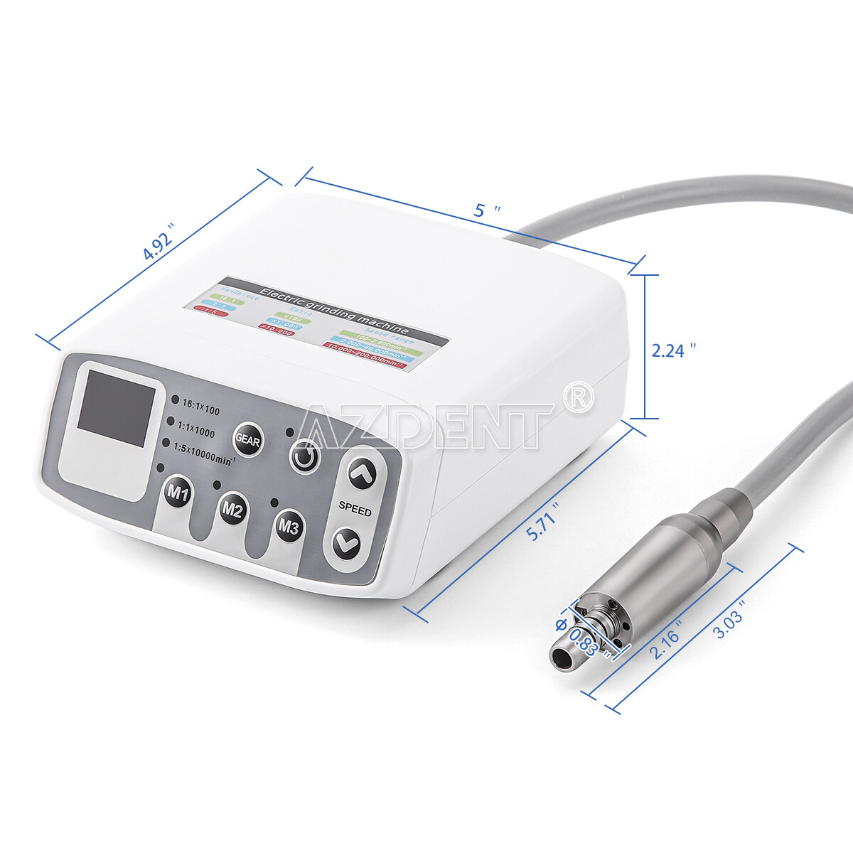 AZDENT Dental Electric LED Brushless Micro Motor/1:1/1:5 Increasing Handpiece