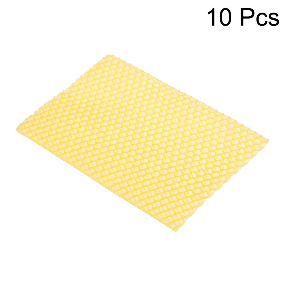 10 Pcs Wax Foundation for Bee Frames, Beehive Foundation Sheets Yellow
