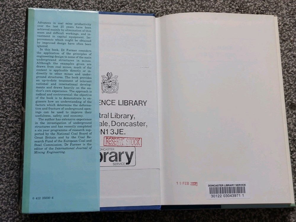 COAL MINE STRUCTURES HARDBACK BOOK..By IAN FARMER 1985