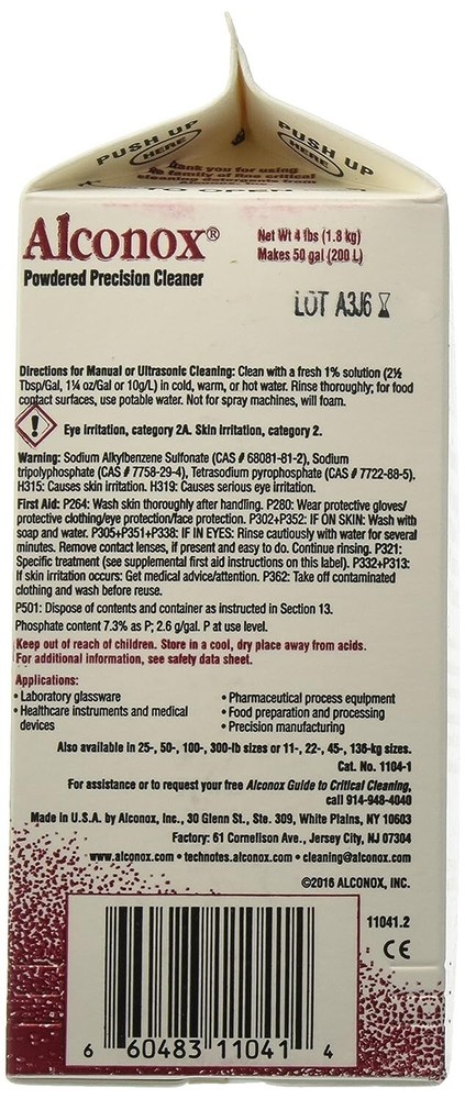 Alconox Detergent Powdered Precision Cleaner Detergent - 4lbs