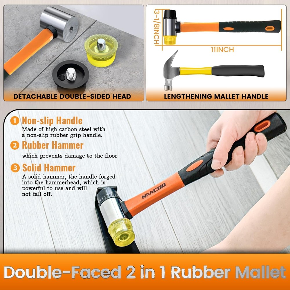 Complete Laminate Flooring Installation Set: Tapping Block & Rubber Mallet