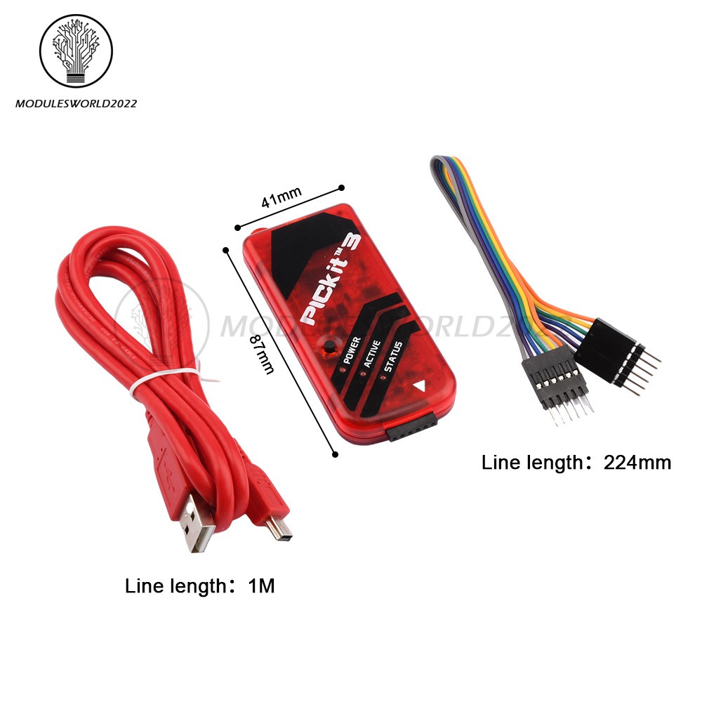 PICkit3 Microchip Original MPLAB PICkit 3 PIC Debugger Programmer +Adapter