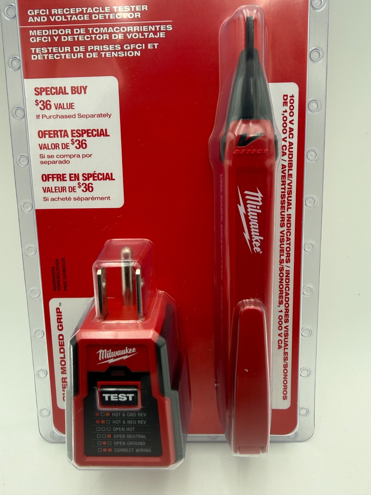 Lot of 6 Milwaukee Non-Contact Voltage & GFCI Receptacle Premium Test Kit2226-20