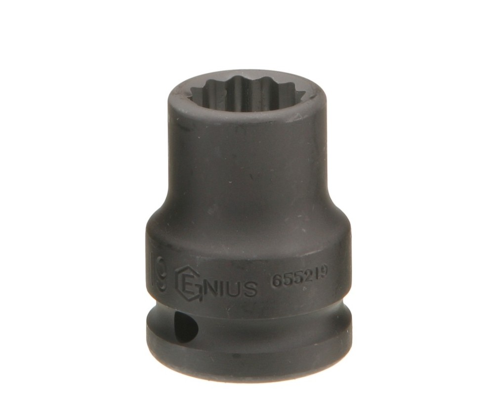 Genius Tools 1/2" Dr. 9mm Thin Wall Impact Socket (12-Point) (CR-Mo) - 453809