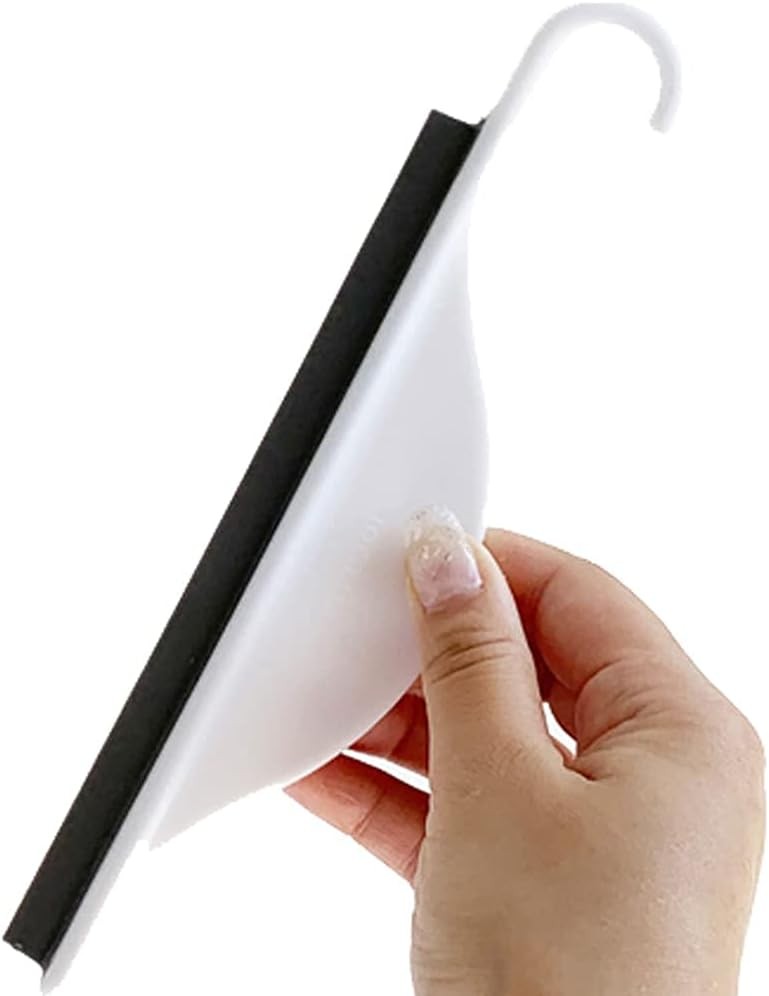 Tiny Bathroom Shower Mirror Squeee with Hanging Hook, Silicone Mini