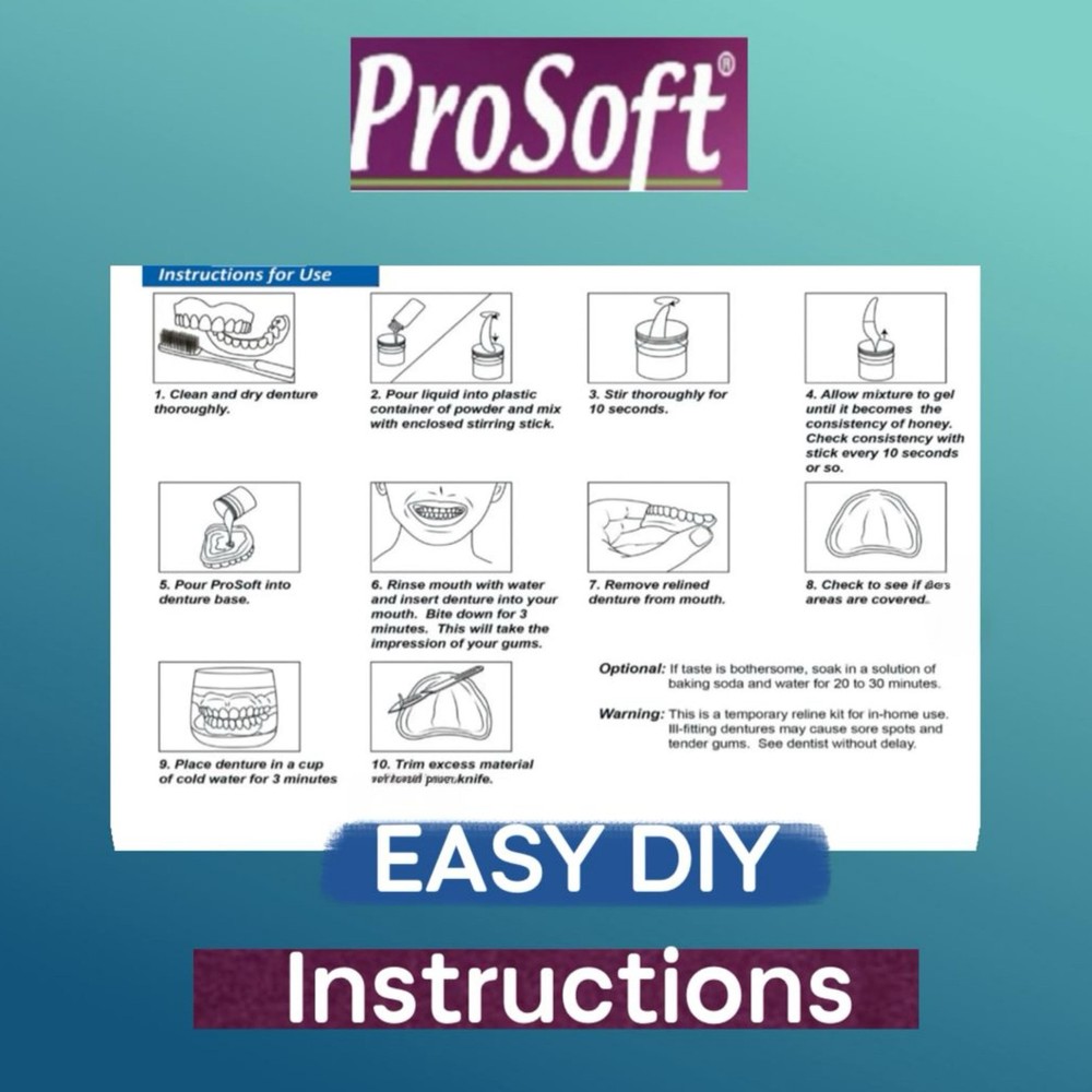 ProSoft Denture Reliner-Relines 2 Denture Plates