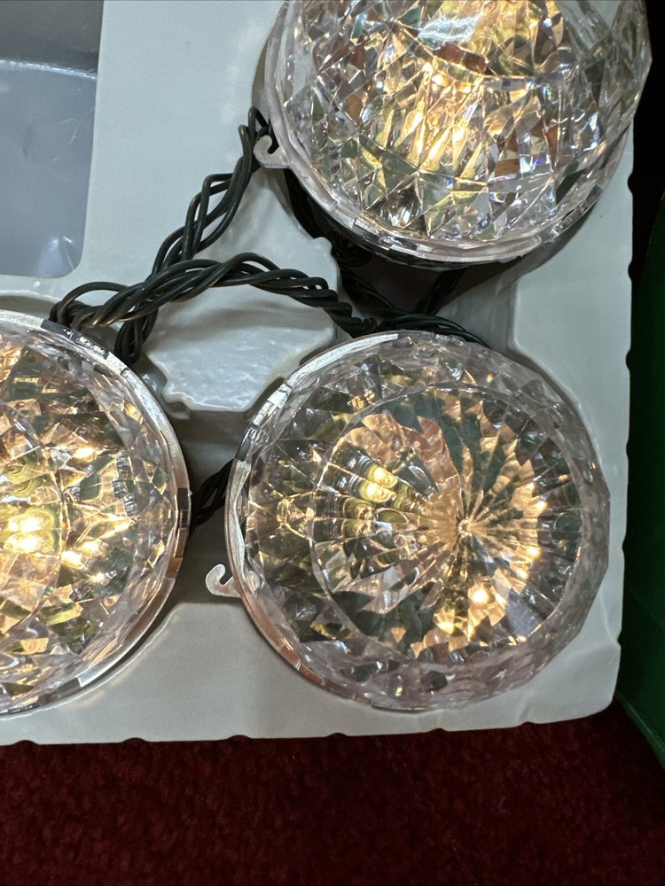 Vtg 40 Light 10 Gumball Prismatic Ball globe Light String 8 Function Rare