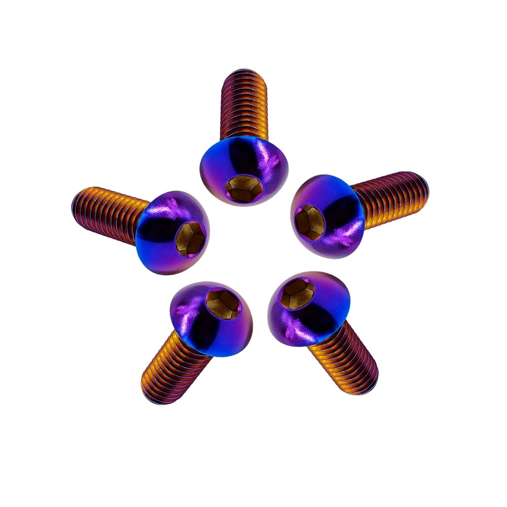 Rison Titanium Bolt M3 Bolt GR5 Ti Hexagon Socket Button Screw ISO7380 Bolt 1PCS