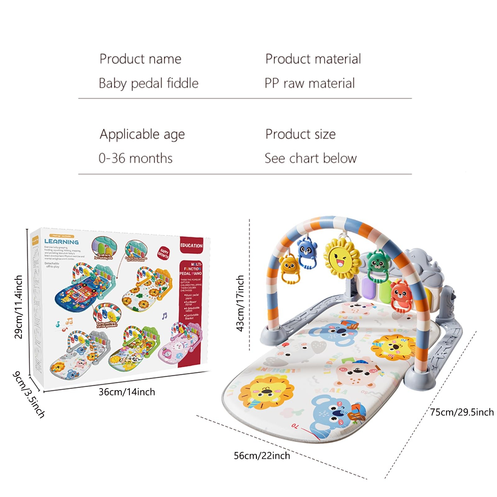 Alive Lovely Baby Gyms Play Mats, Musical Activity Center Baby Piano Gym Mat,...