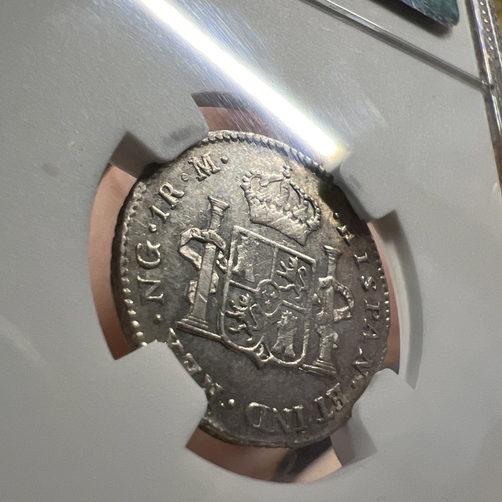 Silver Guatemala 1817 NG, M real NGC MS-62
