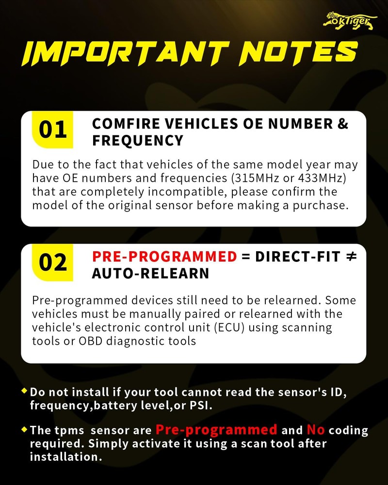 315MHz TPMS Sensor Pre-programed Fit for Gmc 2007-2016 Acadia 2010-20...