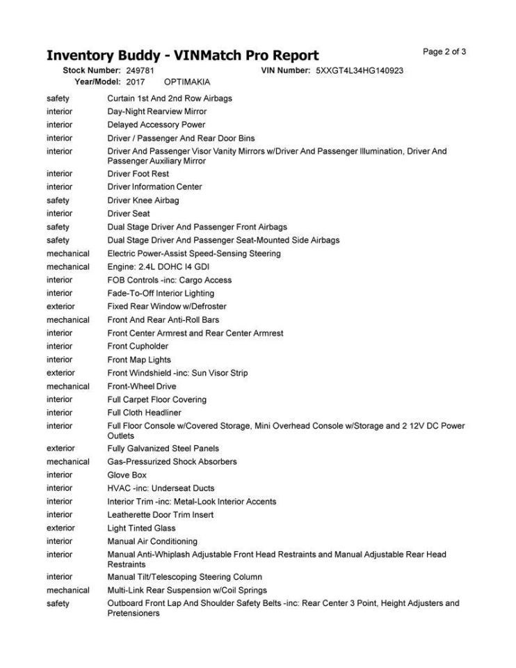 OPTIMAKIA 2017 Fuse Box Cabin 6867