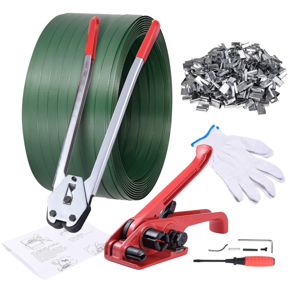 Banding Strapping Kit, Packaging Strapping Tool, with 2000FT Length PET Strappin