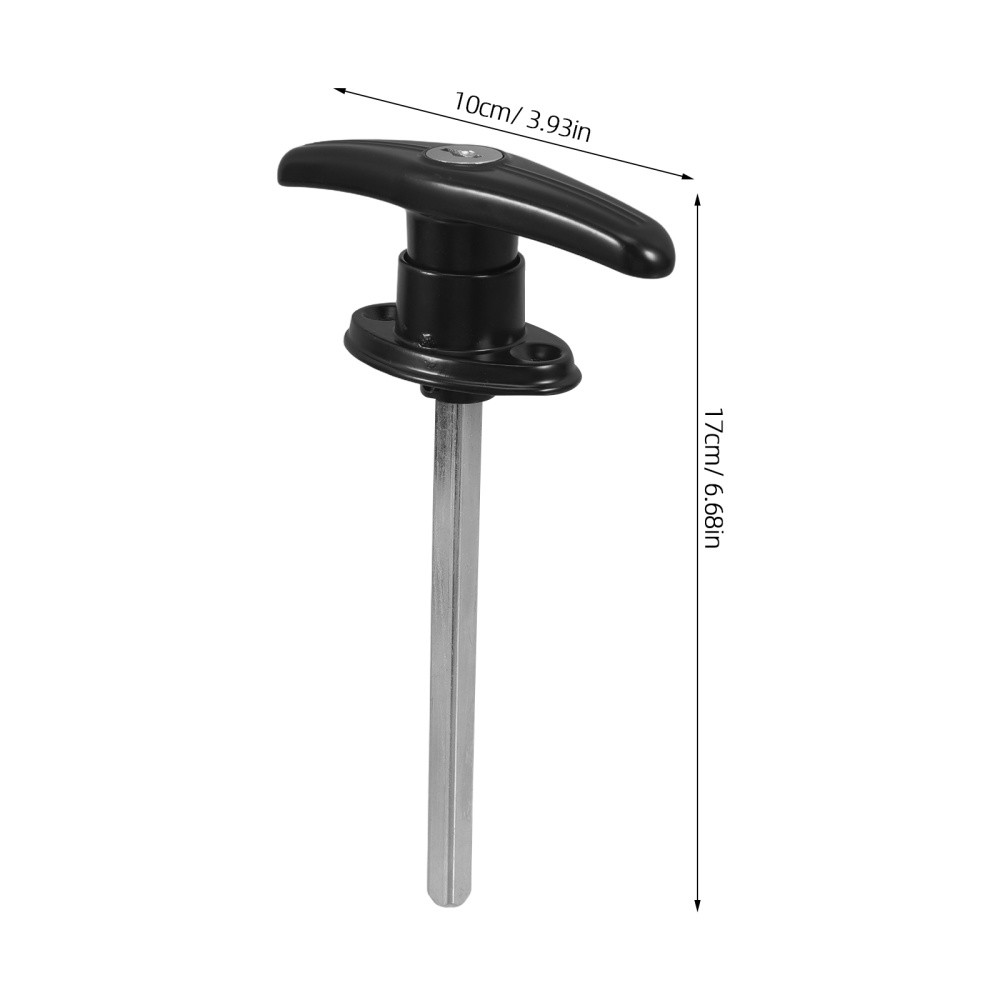 Door Handle With Lock T-shaped Lockable Garage Replacement Black