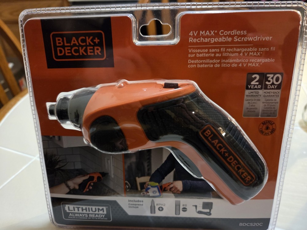 Black And Decker 4V Max Cordless Rechargeable Screwdriver
