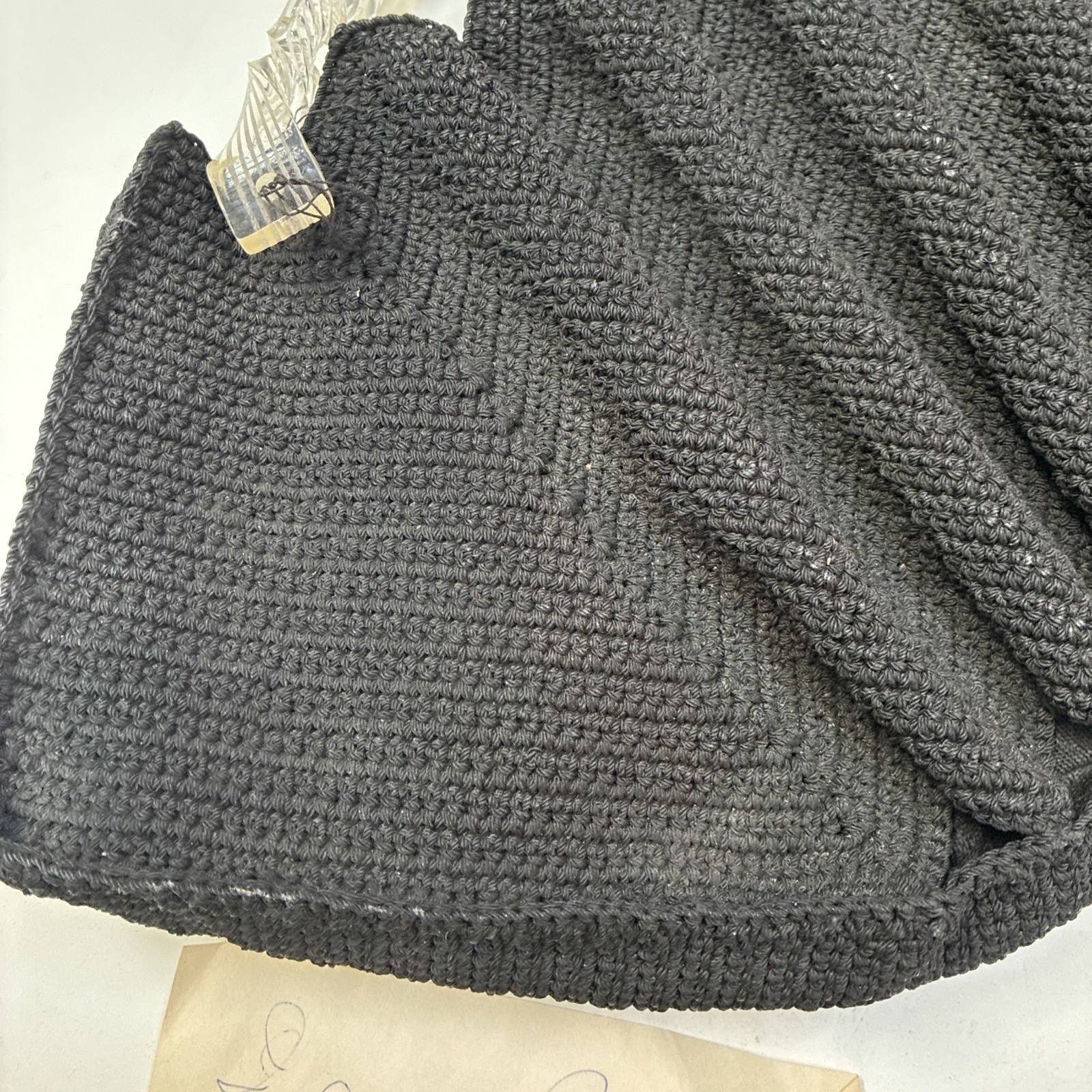 1930s Art Deco Crochet Handbag Clear Lucite Style Handle Provenance Depression